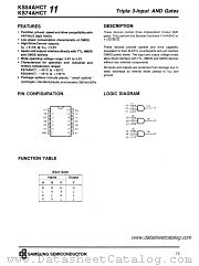 KS74AHCT11 datasheet pdf Samsung Electronic