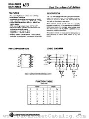 KS74AHCT183 datasheet pdf Samsung Electronic