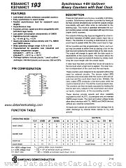 KS74AHCT193 datasheet pdf Samsung Electronic