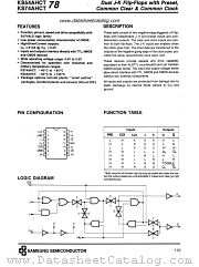 KS74AHCT78 datasheet pdf Samsung Electronic