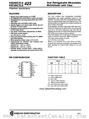 KS74HCTLS423 datasheet pdf Samsung Electronic