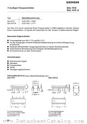 SAJ410A datasheet pdf Siemens