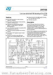 STI7105BOUD datasheet pdf ST Microelectronics