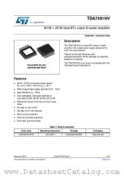 TDA7491HV13TR datasheet pdf ST Microelectronics
