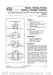 TSV321RIYLT datasheet pdf ST Microelectronics