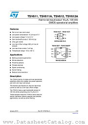 TSV612A datasheet pdf ST Microelectronics