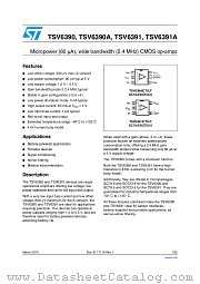 TSV6391A datasheet pdf ST Microelectronics