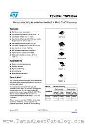 TSV6392 datasheet pdf ST Microelectronics