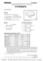 TC7SH02FS datasheet pdf TOSHIBA