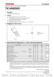 TK14N65W5 datasheet pdf TOSHIBA