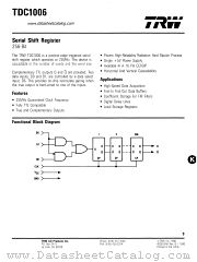 TDC1006 datasheet pdf TRW