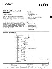 TDC1020 datasheet pdf TRW