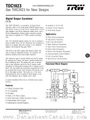 TDC1023 datasheet pdf TRW