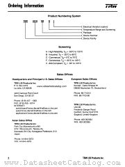 NUMBERING SYSTEM datasheet pdf TRW