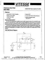 VSC7902 datasheet pdf Vitesse Semiconductor Corporation