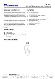 CM1085 datasheet pdf Champion Microelectronic Corporation