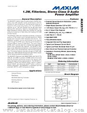 MAX9701ETG+ datasheet pdf MAXIM - Dallas Semiconductor