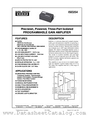 ISO254P datasheet pdf Burr Brown