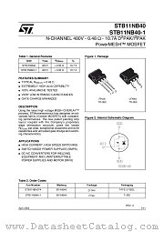 STB11NB40-1 datasheet pdf ST Microelectronics