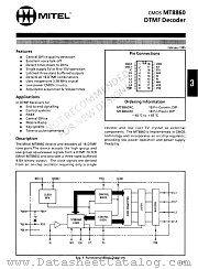 MT8860 datasheet pdf Mitel Semiconductor