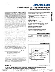 MAX9850 datasheet pdf MAXIM - Dallas Semiconductor